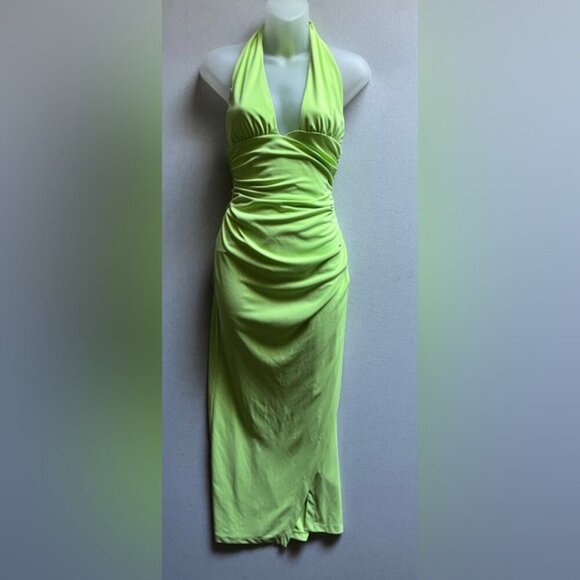 NWT Zara halter ruched midi dress Sz S - Picture 2 of 15